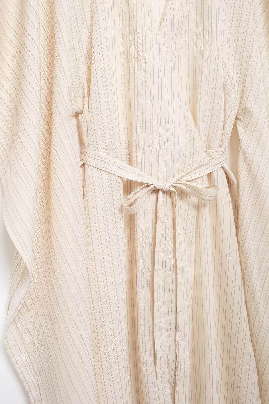 Women's Summer Striped Loose Waist Lace Up Dress