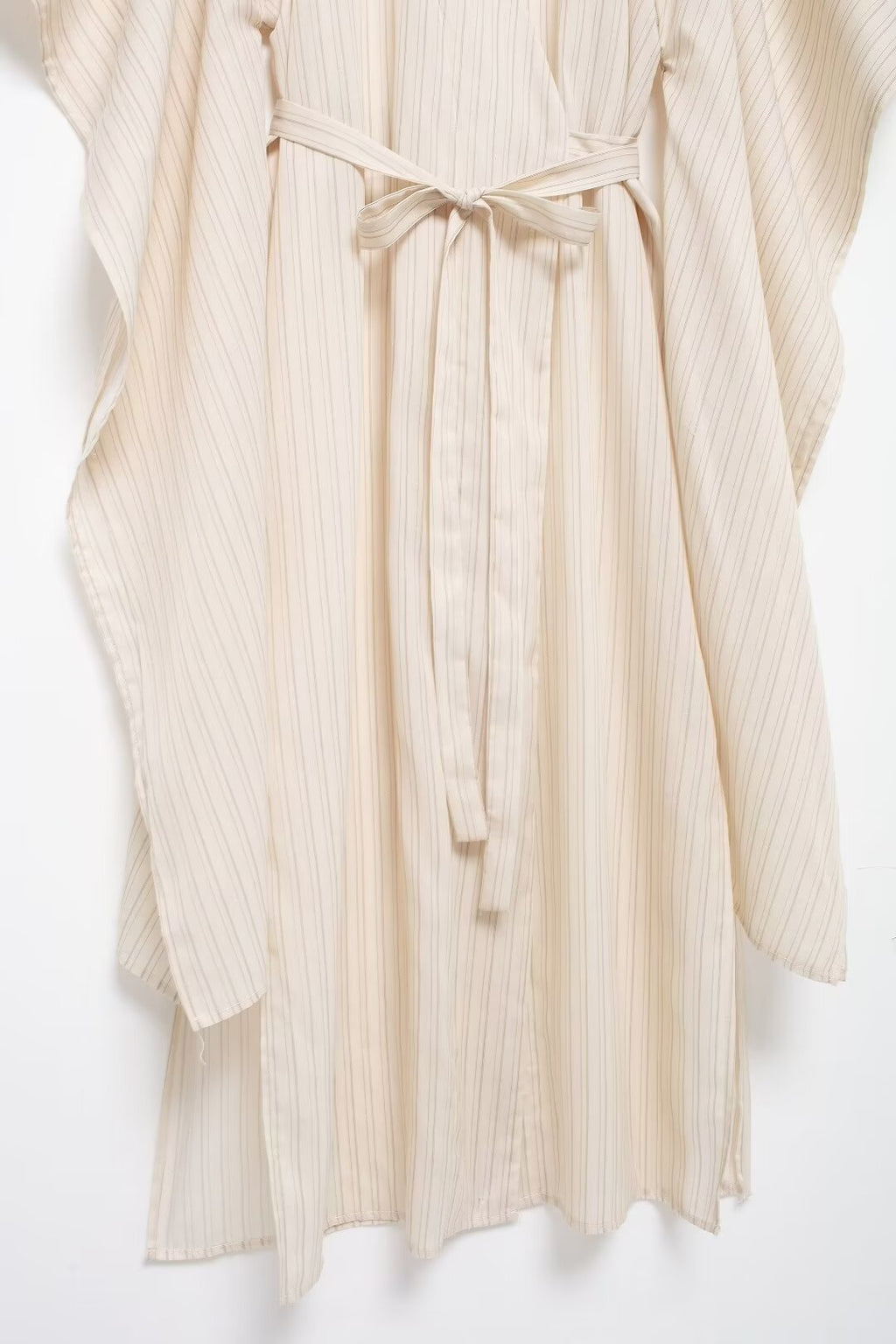 Women's Summer Striped Loose Waist Lace Up Dress