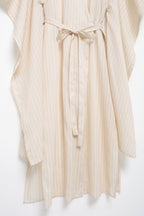 Women's Summer Striped Loose Waist Lace Up Dress