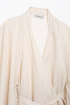Women's Summer Striped Loose Waist Lace Up Dress