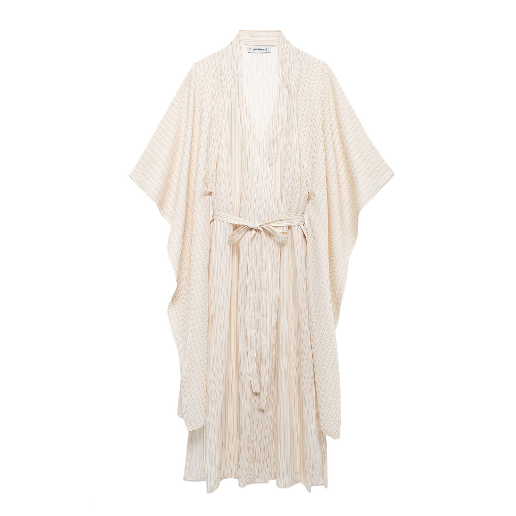 Women's Summer Striped Loose Waist Lace Up Dress