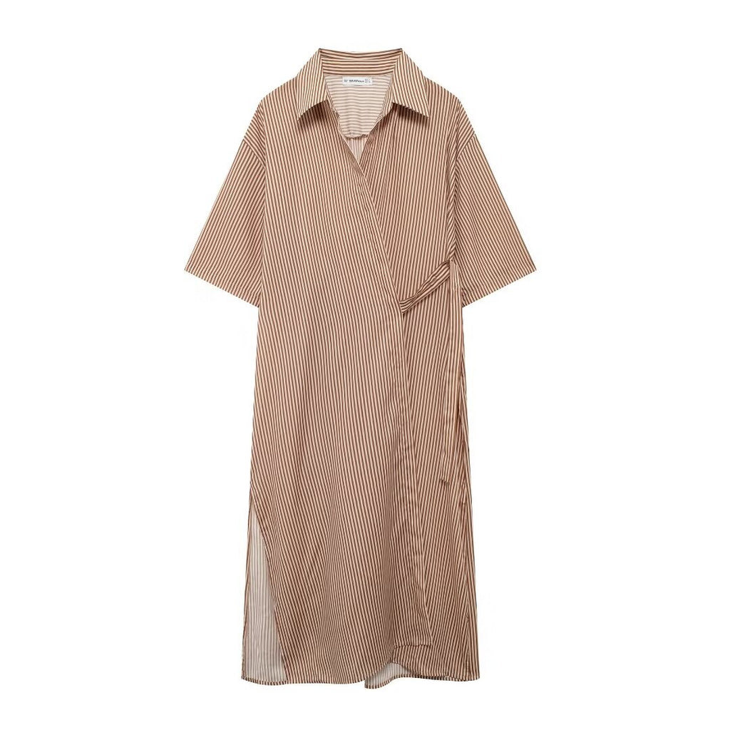 Women's Summer Striped Midi Dress Striped Pajama Pants Suit