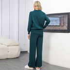Autumn And Winter Solid Loose Casual Sweater Two-Piece Set
