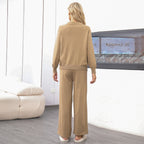 Autumn And Winter Solid Loose Casual Sweater Two-Piece Set
