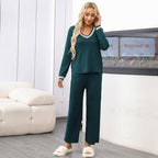 Autumn And Winter Solid Loose Casual Sweater Two-Piece Set