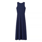 Summer Elegance Sleeveless Round Neck Slim Knit Dress