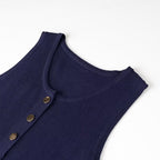 Summer Elegance Sleeveless Round Neck Slim Knit Dress
