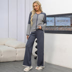 Autumn And Winter Solid Loose Casual Sweater Two-Piece Set