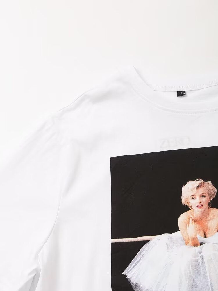 Women's Marilyn Monroe Graphic Print Short Sleeve T-Shirt