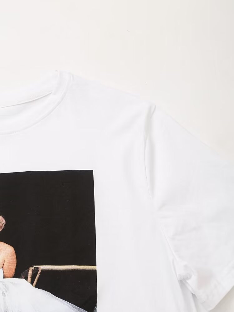 Women's Marilyn Monroe Graphic Print Short Sleeve T-Shirt