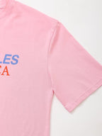 Women's Summer Women Clothing Stylish Simple Pink Printed T Shirt