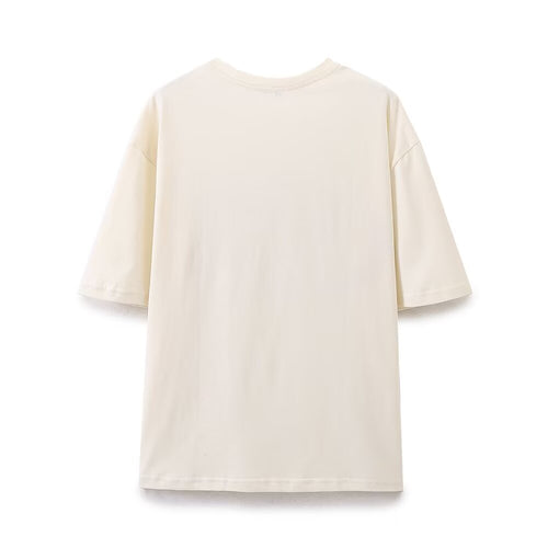 Summer Women Clothing Simple Casual All Match Printed T shirt