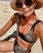 Split Golden Bikini Swimwear