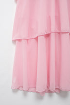 3D Ruffle Spaghetti-Strap A-Line Maxi Dress