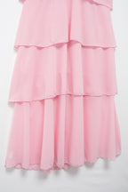 3D Ruffle Spaghetti-Strap A-Line Maxi Dress