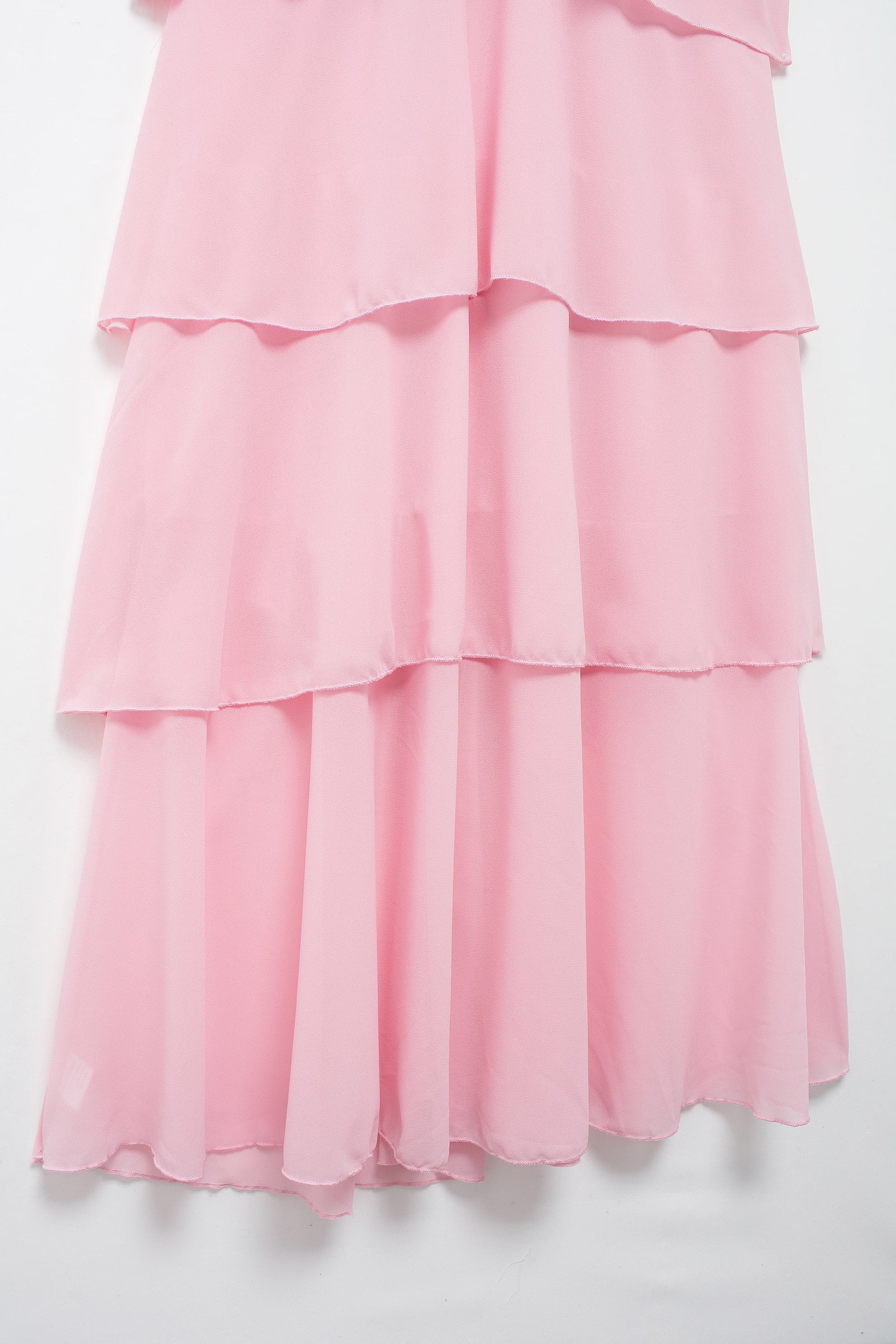 3D Ruffle Spaghetti-Strap A-Line Maxi Dress