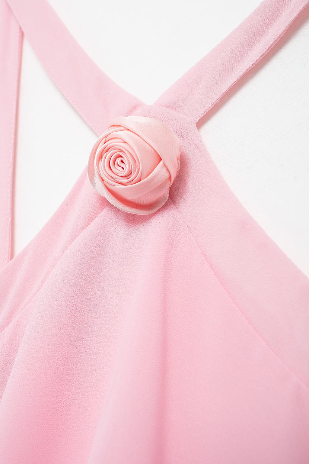 3D Ruffle Spaghetti-Strap A-Line Maxi Dress