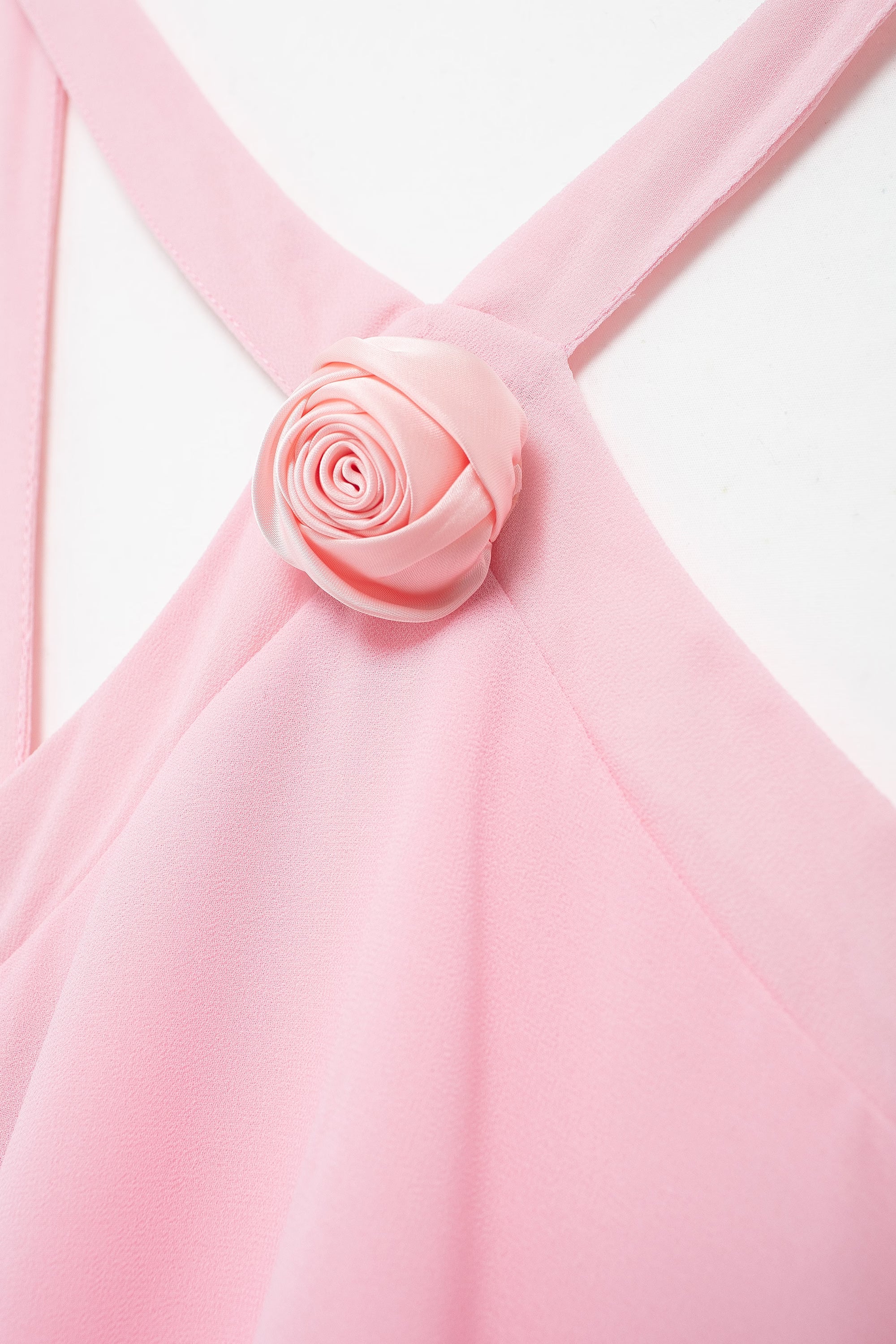 3D Ruffle Spaghetti-Strap A-Line Maxi Dress