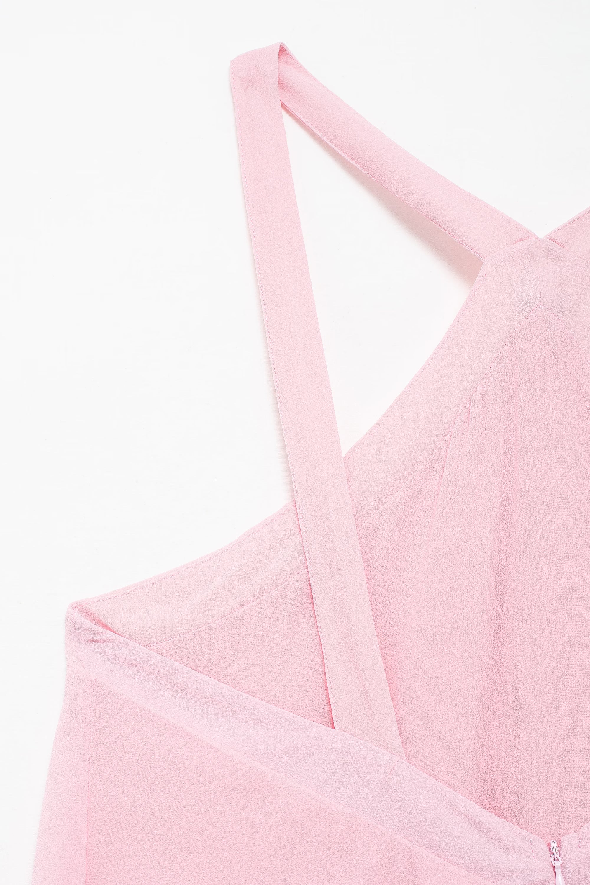 3D Ruffle Spaghetti-Strap A-Line Maxi Dress