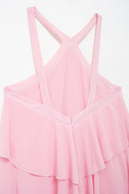 3D Ruffle Spaghetti-Strap A-Line Maxi Dress