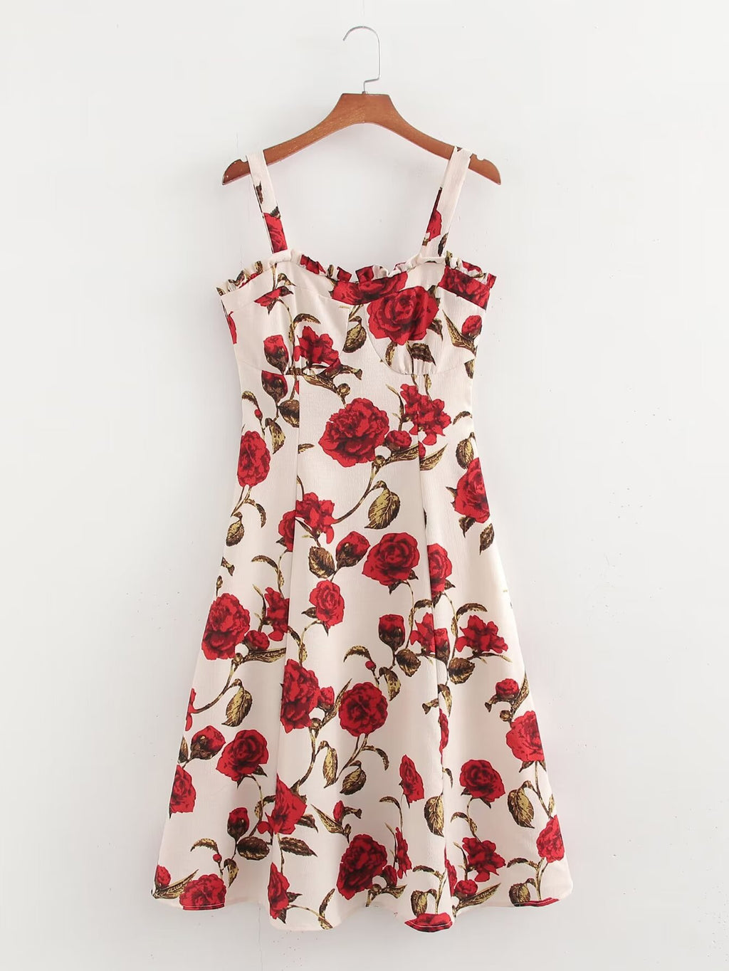 Women's Floral Spaghetti-Strap Beach Maxi Dress