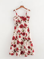Women's Floral Spaghetti-Strap Beach Maxi Dress