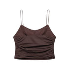 's Convex Floral Decorative Pleated Short Top