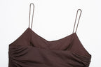 's Convex Floral Decorative Pleated Short Top