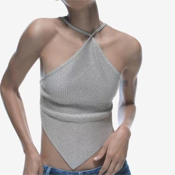 Bright Backless Knit Crop Vest