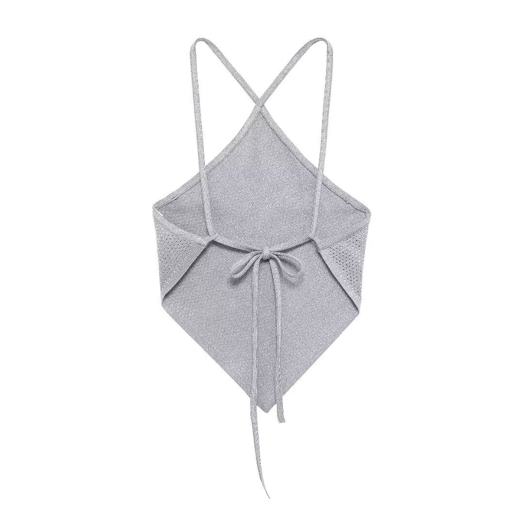 Bright Backless Knit Crop Vest
