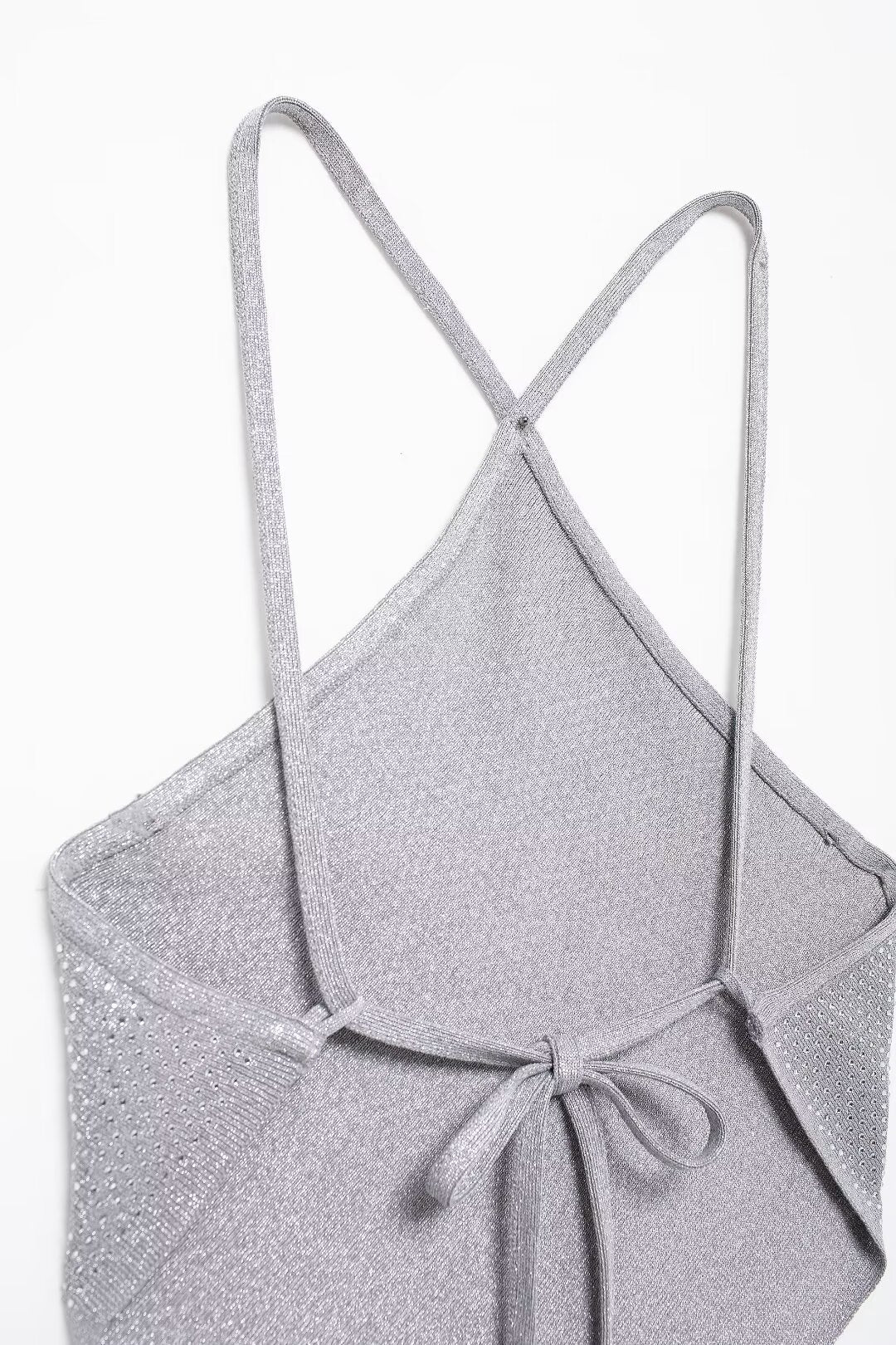 Bright Backless Knit Crop Vest