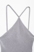 Bright Backless Knit Crop Vest