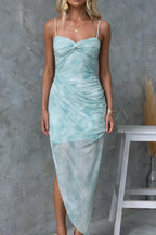 Women's Floral Suspender Split Dress