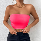 's Cropped Tube Top Strapless Vest Tank Top Vest
