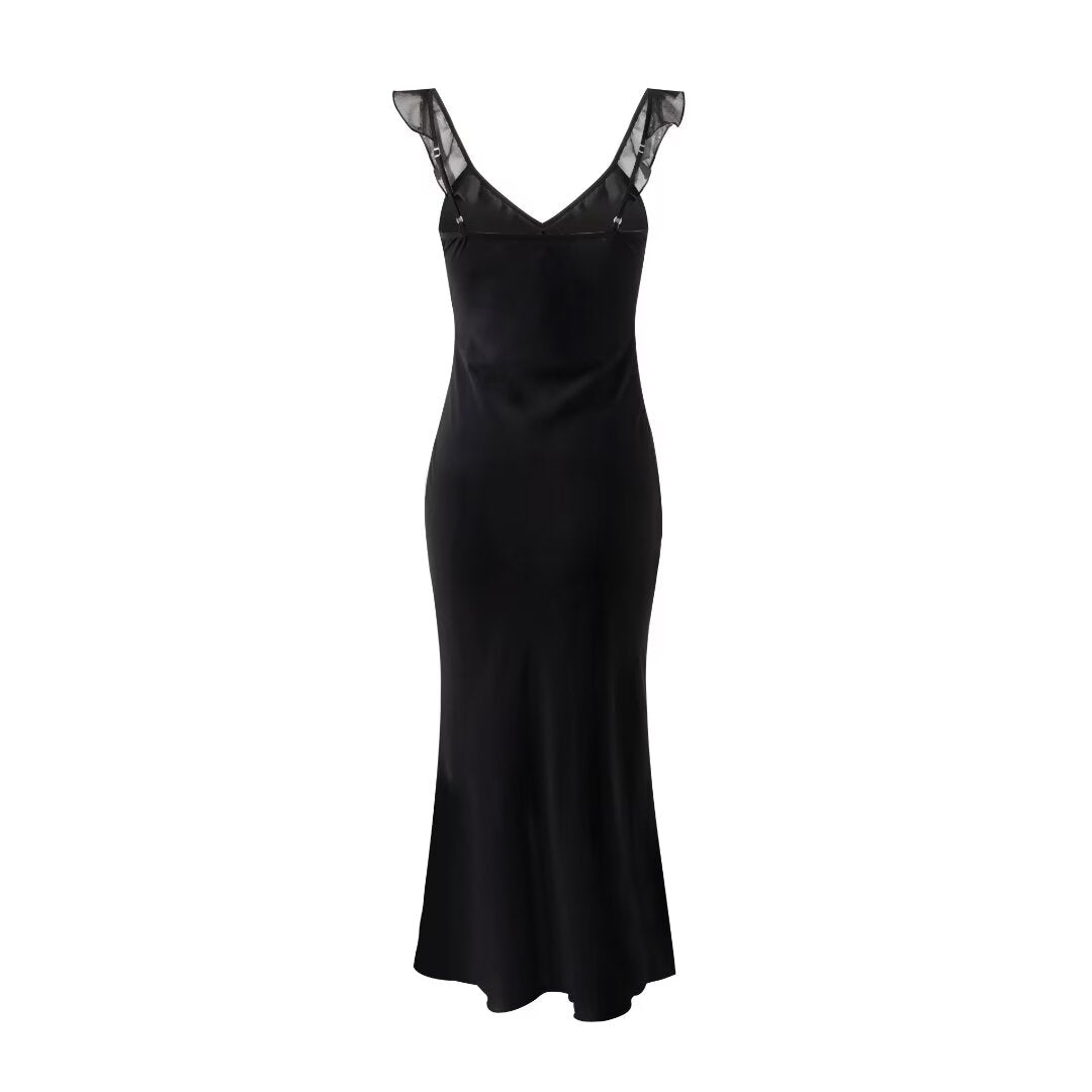 Backless Sling Dress Mid Length