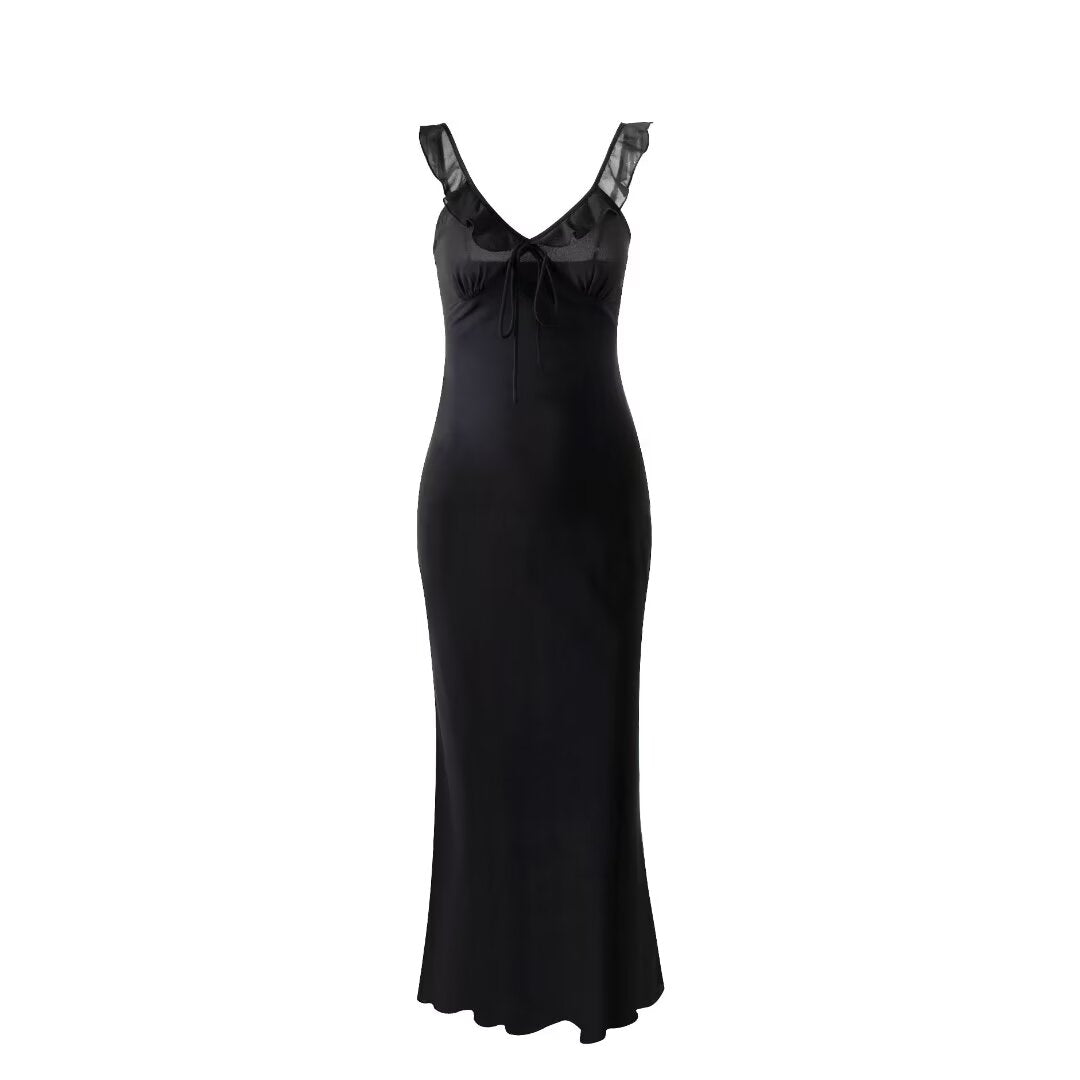 Backless Sling Dress Mid Length