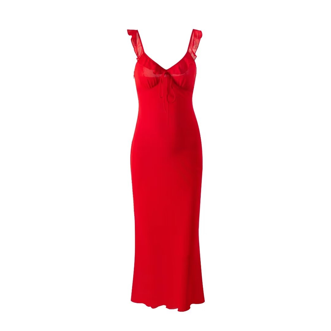 Backless Sling Dress Mid Length