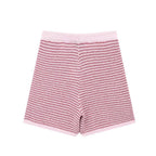 Women's Summer Women's Knitted Polo Shirt Collar Top Shorts Suit