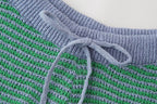 Women's Summer Women's Knitted Polo Shirt Collar Top Shorts Suit