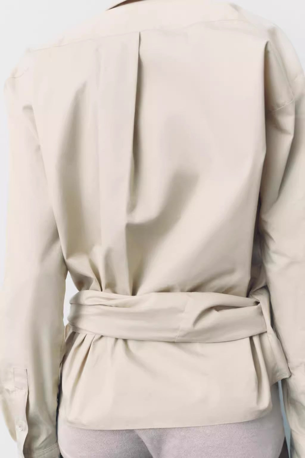 Bowknot Poplin Shirt for Women