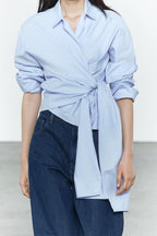 Bowknot Poplin Shirt for Women