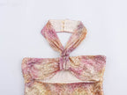 Sequin Bow Tie Hanging Collar Dress