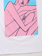 Women’s White Cotton Graphic Short Sleeve T-Shirt