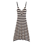Striped Knit Spaghetti-Strap Dress