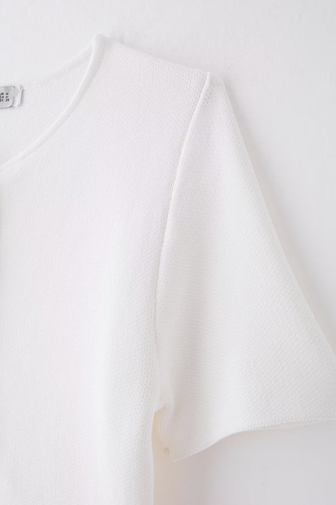 Women’s White V Neck Button Knit Top