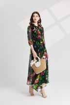 Women's 's Printed Tie-Up Dress
