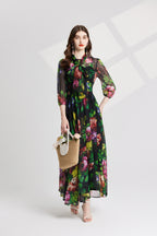 Women's 's Printed Tie-Up Dress