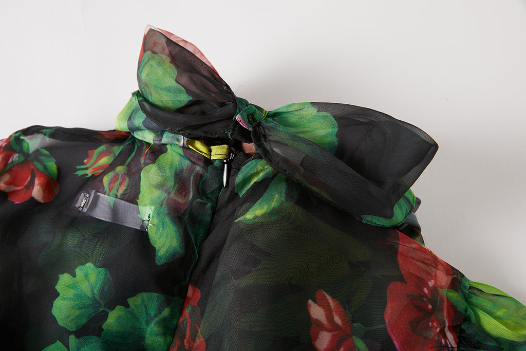 Women's 's Printed Tie-Up Dress