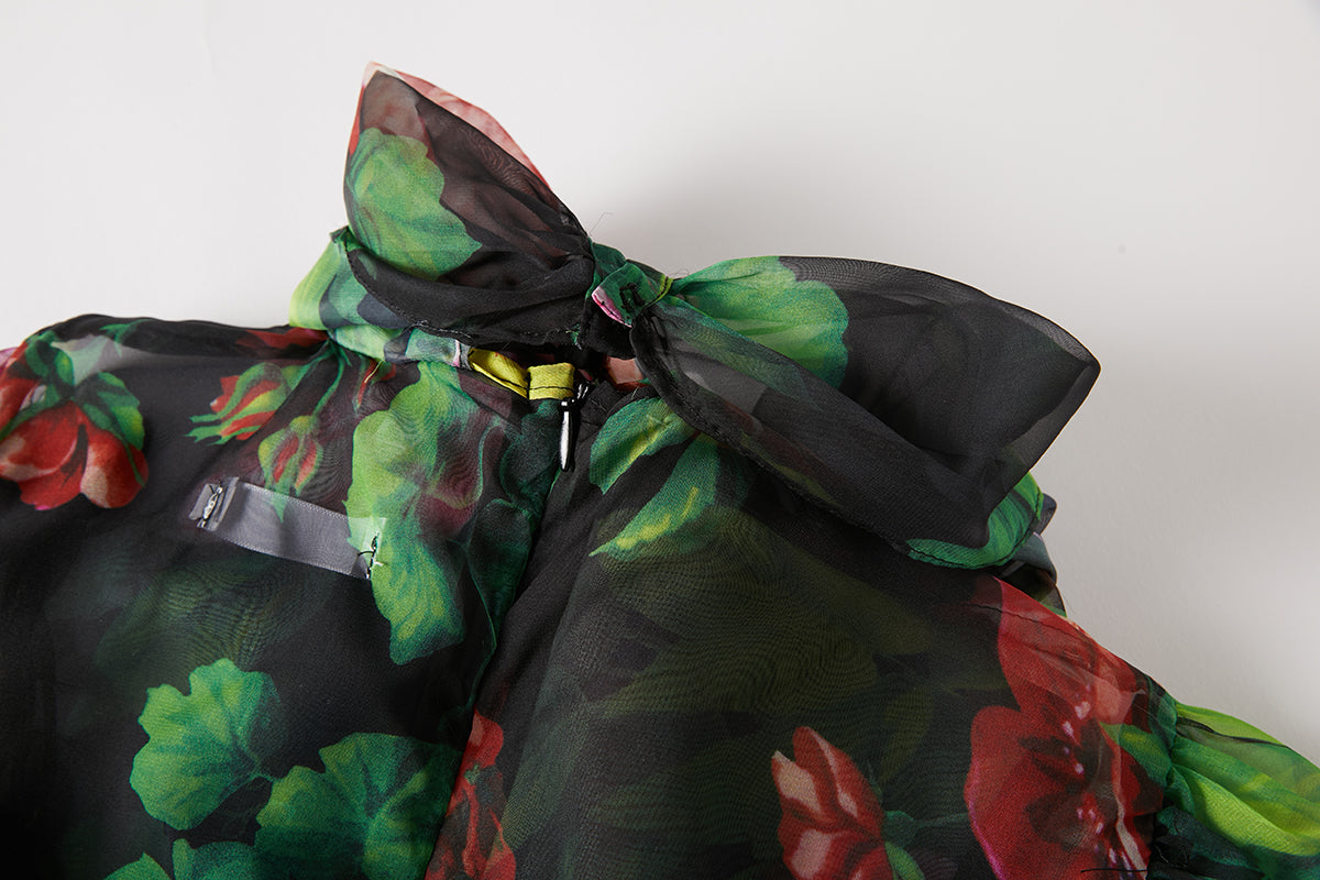 Women's 's Printed Tie-Up Dress