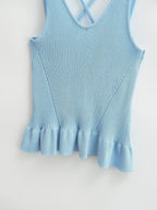 Ruffles Light Blue Knitted Camisole